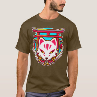 T-shirt Cute Kitsune avec dessin épée1