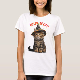 T-shirt Cute Kitten dans une sorcière Casquette Halloween