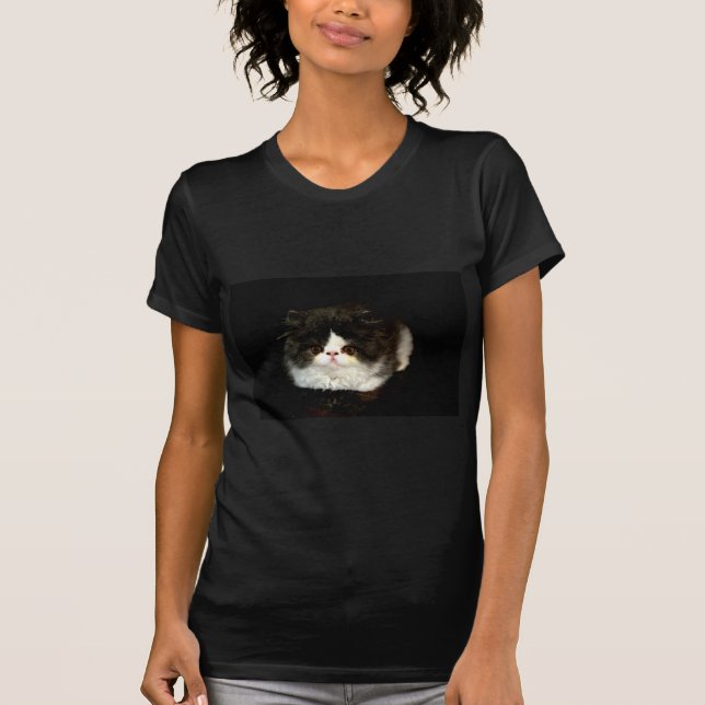 T-shirt Cute Kitten noir et blanc (Devant)