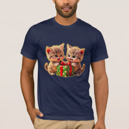 T-shirt **Cute Kittens Fighting Over a Gift – Funny Christ