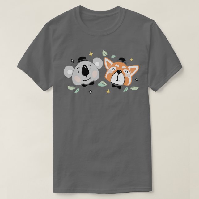 T-shirt Cute Koala et Red Panda (Design devant)