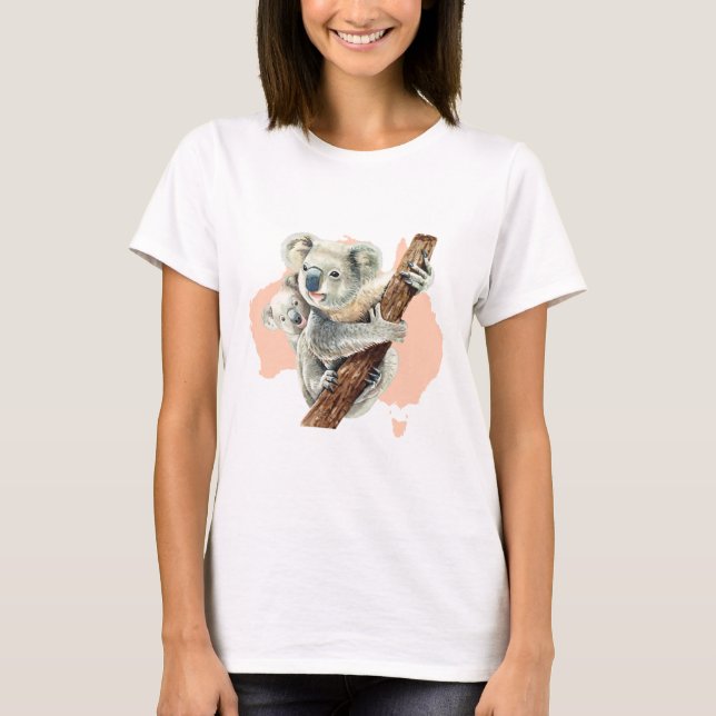 T-shirt Cute Koala Maman et bébé (Devant)