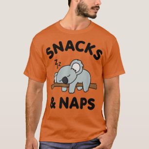 T-shirt Cute Koala Ours Animal Snacks Naps Naps Drôle Nour
