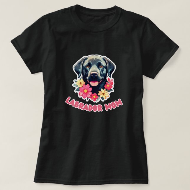 T-shirt Cute Labrador Retriever Lab Maman Carton floral (Design devant)