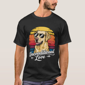 T-shirt Cute Labrador Retriever Vintage Retro Sunset Desig