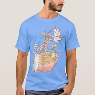 T-shirt Cute Lapin Lapin Ramen Noodle Soupe Anime Kawaii A