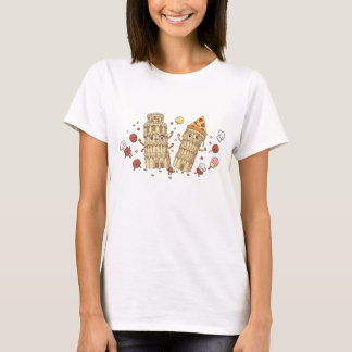 T-shirt Cute Leaning Tower - Kawaii Italy Food Lover
