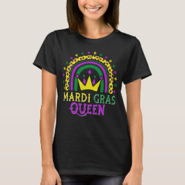 T-shirt Cute Leopard Arc-en-ciel Mardi Gras Reine Femmes F