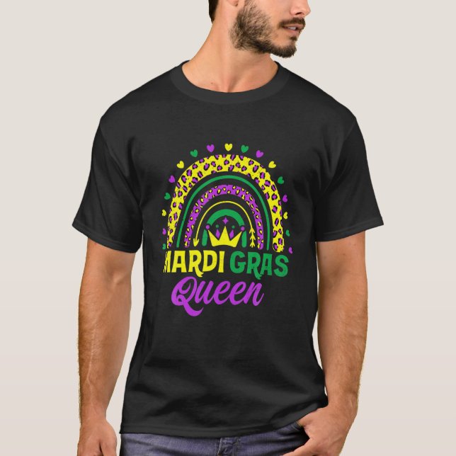 T-shirt Cute Leopard Arc-en-ciel Mardi Gras Reine Femmes F (Devant)