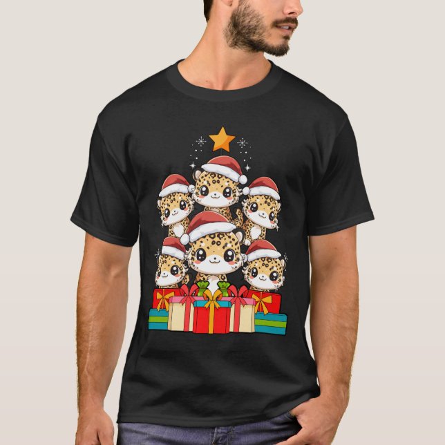 T-shirt Cute Leopard Gecko Le Lizard Christmas Tree Xmas H (Devant)