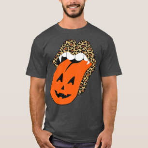 T-shirt Cute Leopard Lips Halloween Lips Vampire Mouth Pum