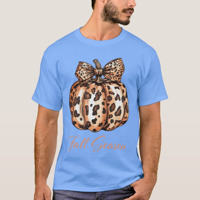 T-shirt Cute Leopard Pumpkin Fall Autumn Season for Women  (Devant)