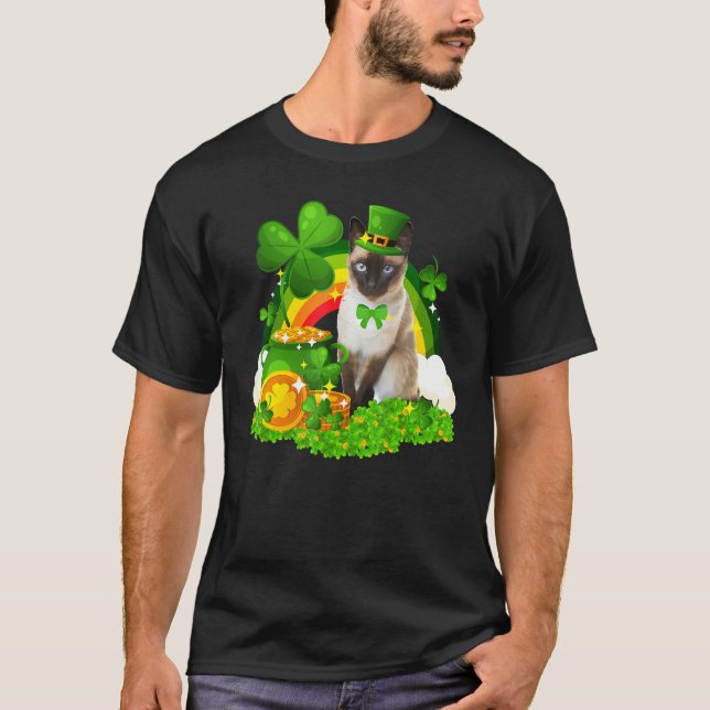 T-shirt Cute Leprechaun Siamese Amoureux des chats Proprié (Devant)