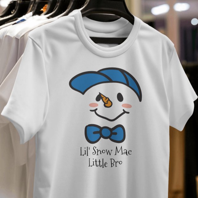 T-shirt Cute Lil Snow Mac Little Brother Snowman Face (Créateur téléchargé)