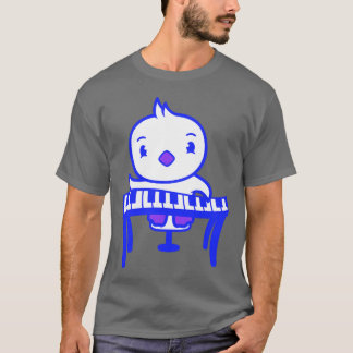 T-shirt Cute Little Duck Chick Bird Playing Keyboard Music