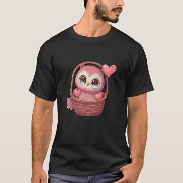 T-shirt Cute Little Owl Valetines Animal Love  4 (Devant)