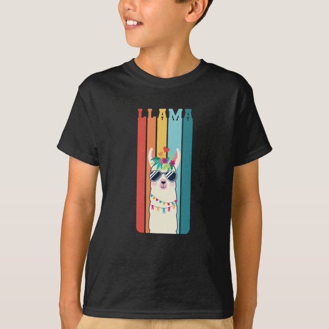 T-shirt Cute Llama avec lunettes de soleil Alpaca cadeau (Devant)