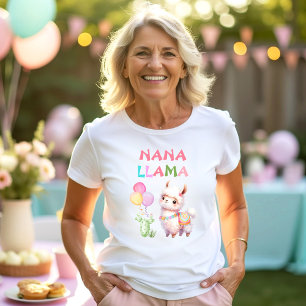 T-shirt Cute Llama Fun Girl 1er Anniversaire Nana Nom