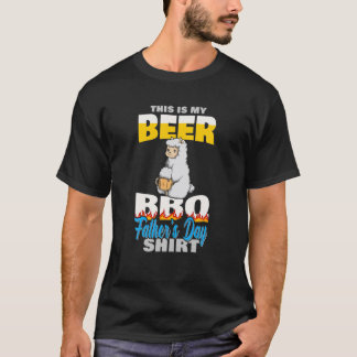 T-shirt Cute Llama Funny Barbecue Grilling Bière Amant Pèr