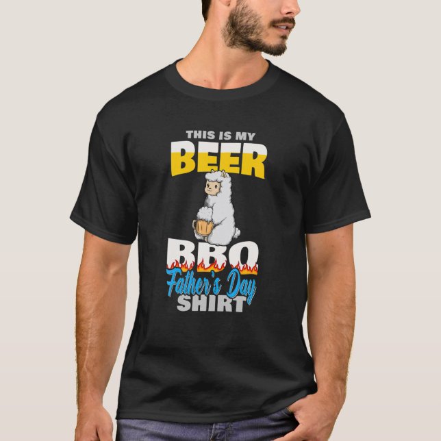 T-shirt Cute Llama Funny Barbecue Grilling Bière Amant Pèr (Devant)