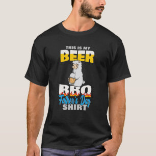 T-shirt Cute Llama Funny Barbecue Grilling Bière Amant Pèr