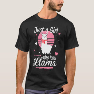 T-shirt Cute Llama Juste Une Fille Qui Aime Llama Adorable