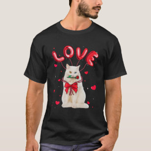 T-shirt Cute Lote Amour Turc Angora Chat Valentine Pet Cha