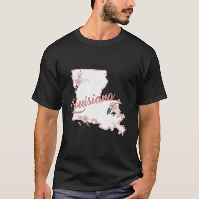 T-shirt Cute Louisiana State FlorRose (Devant)