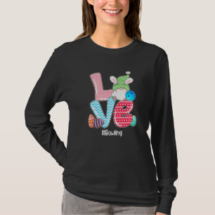 T-shirt Cute LOVE Bunny Gnome Bowling Oeufs Chasse Pâques