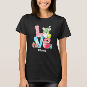 T-shirt Cute LOVE Bunny Gnome Tennis Oeufs Chasse Pâques D