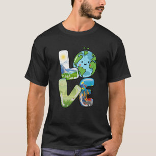 T-shirt Cute Love World Jour des terres Everyday 2023 Plan