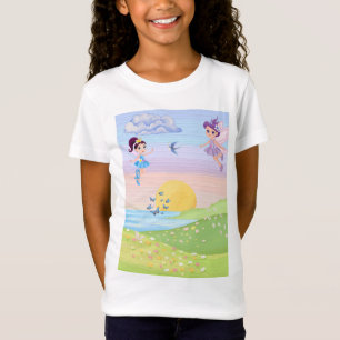 T-Shirt Cute Magical Fairies Landscape Childrens Art Poste