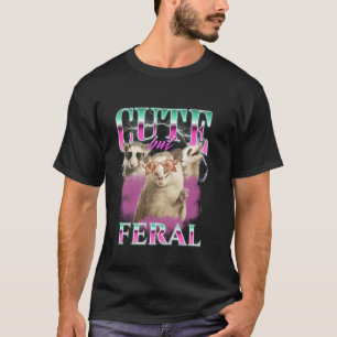 T-shirt Cute Mais Feral Retro Funny Possum meme Bootleg Ra