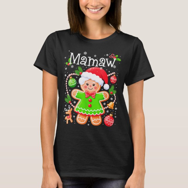 T-shirt Cute Mamaw Gingerbread Family Matching Christmas C (Devant)