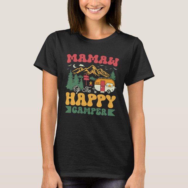 T-shirt Cute Mamaw Of The Happy Camper Groovy Camping Trip (Devant)