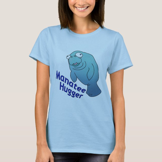 T-shirt Cute Manatee Hugger Cartographier animal (Devant)