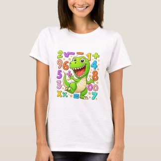 T-shirt Cute Maths Dinosaur Numbers T Shirt for Kids