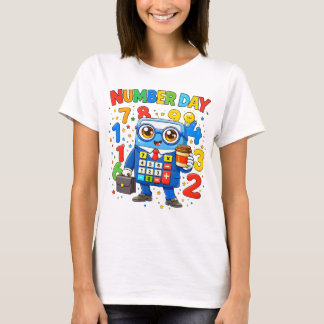 T-shirt Cute Maths Numbers Robot Number Day T Shirt KidsUK