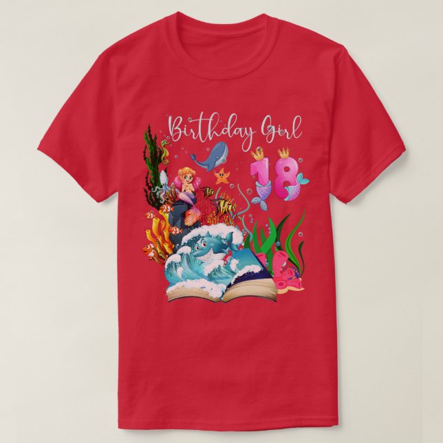 T-shirt Cute Mermaid 18e anniversaire fille (Design devant)