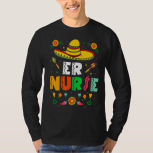 T-shirt Cute Mexican Er Nurse Rn Sombrero Happy Cinco De M