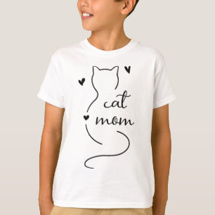 T-shirt Cute Minimaliste Chat Mat Chat Mama Kitty Kitten C