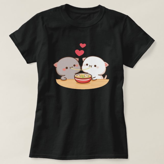 T-shirt Cute Mochi Peach Cat (Design devant)