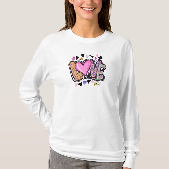 T-shirt Cute Modern Artsy LOVE - Saint Valentin (Devant)