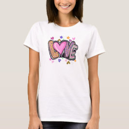 T-shirt Cute Modern Artsy LOVE - Saint Valentin