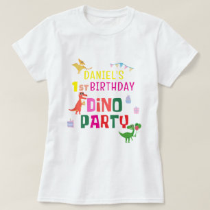 T-shirt Cute Modern Dino Dinosaur fête d'anniversaire pour