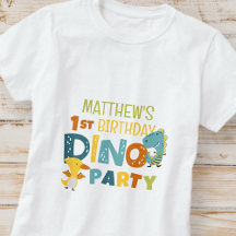 Cute Modern Dino Dinosaur fête d'anniversaire pour