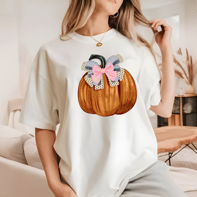 T-shirt Cute Moderne Citrouille Halloween Femmes Design Si (Pumpkin Halloween Shirt)