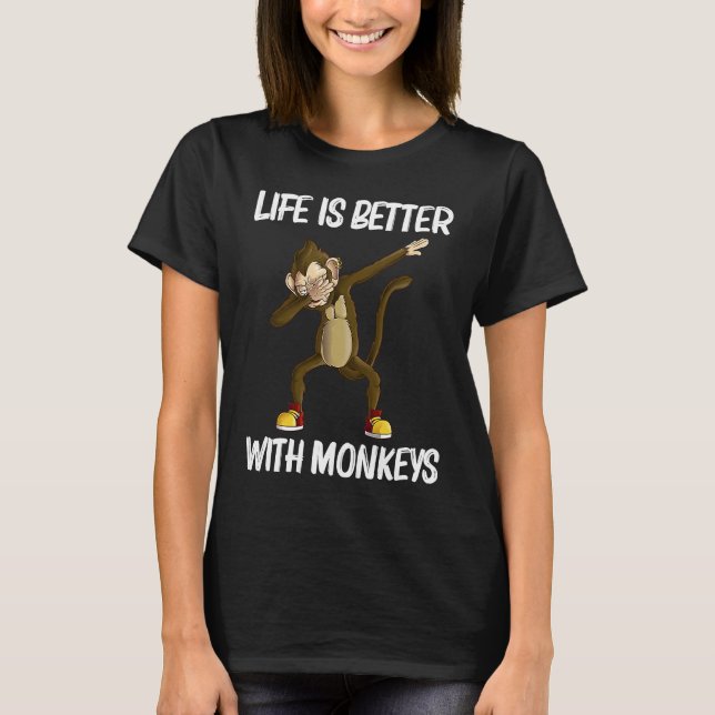 T-shirt Cute Monkey  For Men Women Gorilla Ape Chimpanzee  (Devant)