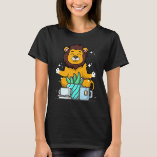 T-shirt Cute Namaste Lion Do Yoga Gardening Café