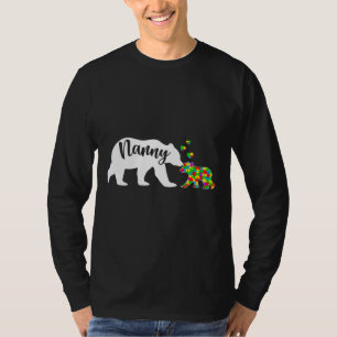 T-shirt Cute Nanny Bear Sensibilisation sur l'autisme Fami